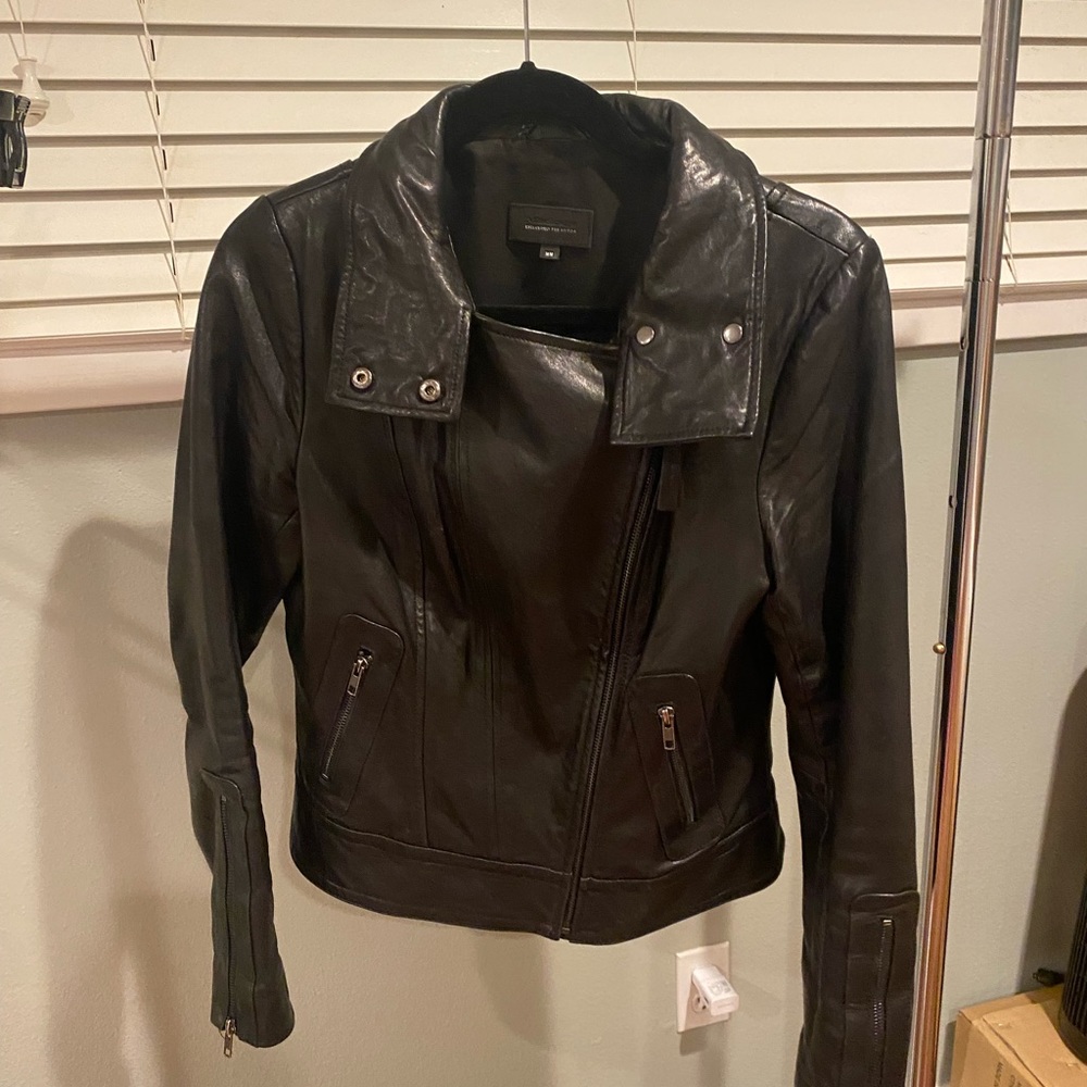 Aritzia, black leather jacket… Mackage
